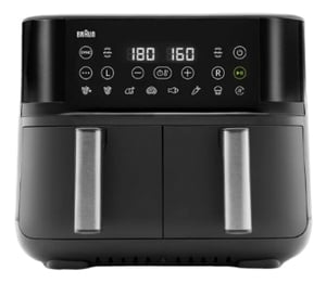 Braun TD 3030I BK Doppel-Heißluftfritteuse mit 8 l Fassungsvermögen, 2850 W, Standgerät, schwarz