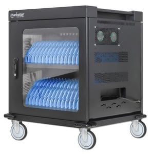 Manhattan 180948 Mobile Device Cabinet Mobile Device Management Cart Black