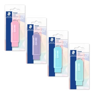 Staedtler 525 PSBKPA Eraser, Plastic, Multicolor, 4-pack