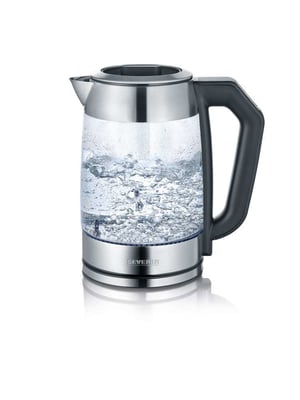 Severin WK 3477 Electric Kettle 1.7 L 2200 W Black, Silver, Transparent