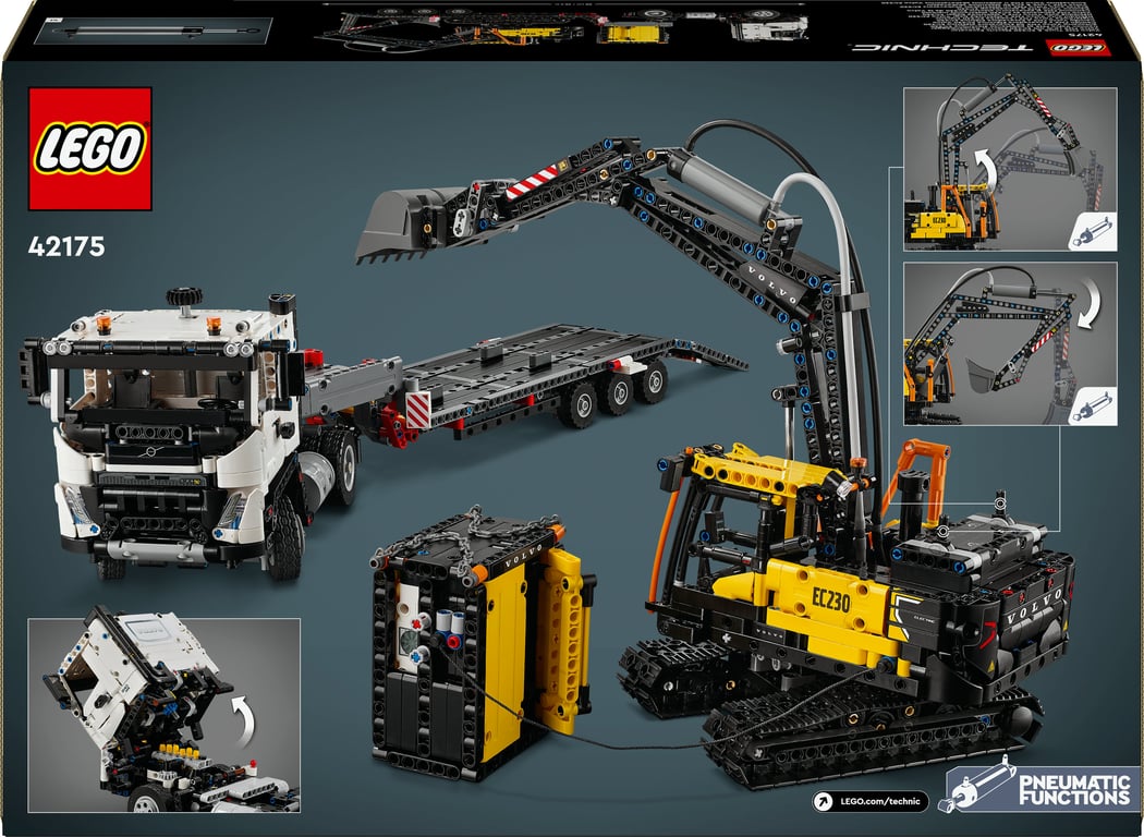 фото Авто-конструктор LEGO Technic Вантажівка Volvo FMX та електричний екскаватор EC230 (42175)