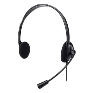 Manhattan 179850 hörlurar/headset Sladdanslutet Huvudband Kontor/callcenter USB typ A Svart