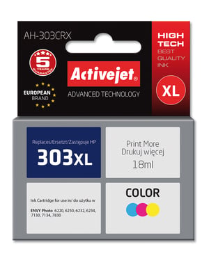 Activejet Tusz AH-303CRX (zamiennik HP 303XL T6N03AE; Premium; 18ml; kolor)