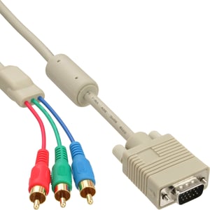 InLine 17202 kabel VGA 2 m VGA (D-Sub) RCA Beżowy