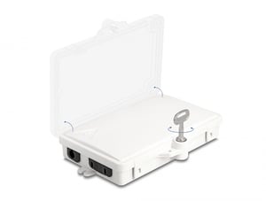 DeLOCK Fiber Optic Splitter for indoor and outdoor use, waterproof, IP65, lockable, 2 ports, gray