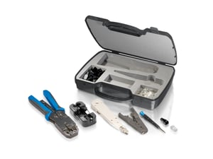 Equip 129504 Kabelpresszange Werkzeugset Schwarz, Blau, Grau, Weiß