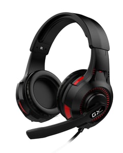 Genius Computer Technology HS-G600V Kopfhörer mit Kabel und Kopfbügel für Gaming, schwarz, rot