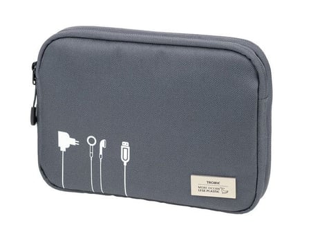 TROIKA BLUE CYCLE TECH POUCH 2 organizer Tworzywo sztuczne pochodzące z recyklingu, Przetworzony politereftalan etylenu (rPET) Szary
