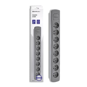 Qoltec 50279 1.8 m 8-port power strip, Indoor, Gray