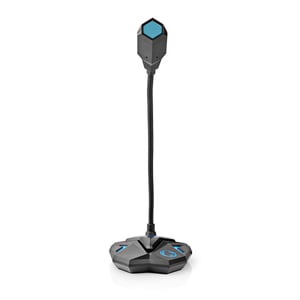 Nedis GMICGU100BK Microphone, Black, Blue Computer Microphone