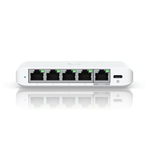 Ubiquiti UniFi Flex Mini 2,5G Hanterad 2,5G Ethernet (100/1000/2500) PoE-stöd Skrivbordsmodell Vit