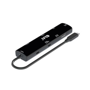 CLUB3D USB4™ Gen3x2 Typ C, 6-in-1-Hub mit HDMI™ 8K60Hz oder 4K120Hz, 2x USB Typ A (10G), Ethernet RJ45 (2,5 G) sowie 2x USB Typ C, 1x Daten (10 G) und 1x PD 3.0-Ladeanschluss mit 100 Watt