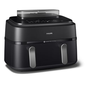 Philips 5000 Series NA551/00 Double 9 L Standalone 2750 W Hot Air Fryer, Black, Silver