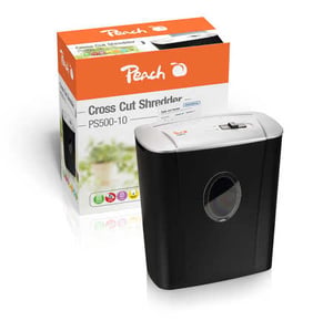 Peach PS500-10 Aktenvernichter, Kreuzschnitt, 72 dB, 22 cm, Schwarz, Grau