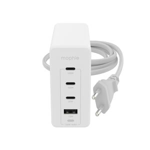 mophie 409909309 laddare för bärbara enheter: bärbar dator, smartphone, surfplatta, vit, växelström, snabbladdning, inbyggd