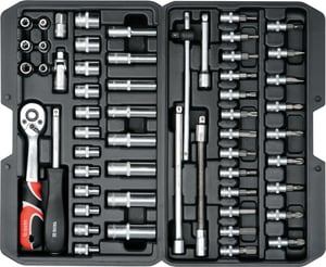 Yato YT-14501 hylsnyckel, hylsnyckelsats med 56 delar.