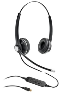 eSTUFF GLB240450 Kopfhörer/Headset, kabelgebunden, Kopfbügel, Büro/Callcenter, USB Typ C, Bluetooth, schwarz