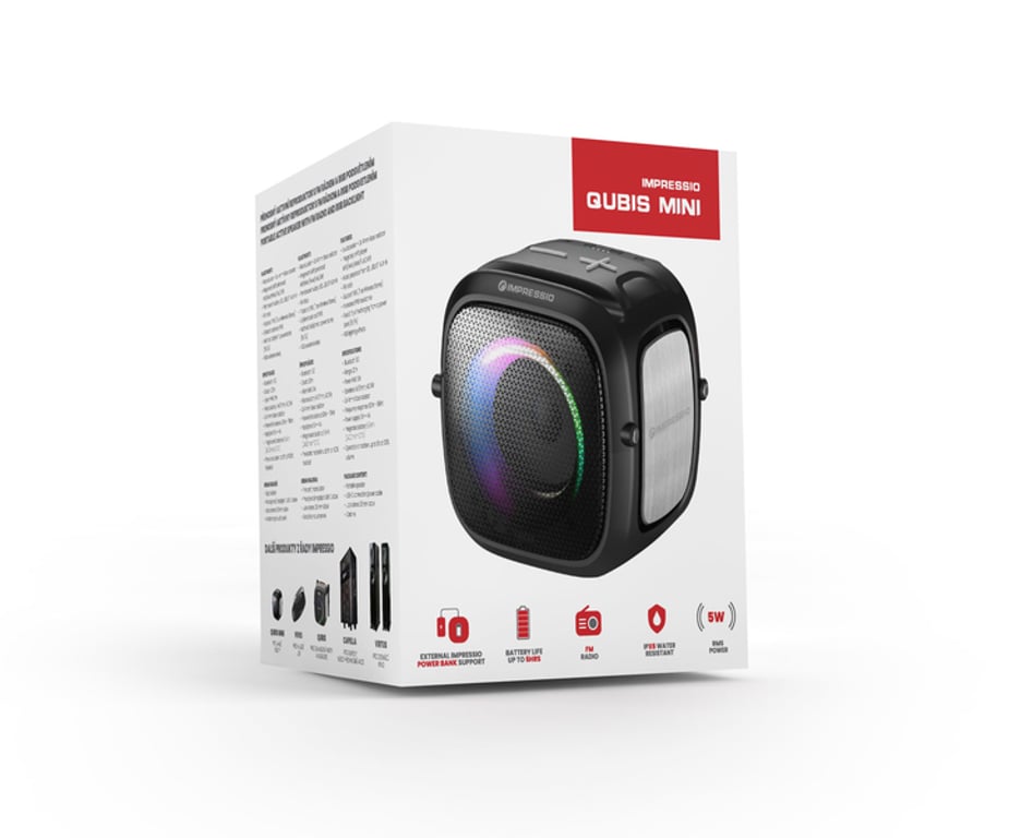 C-TECH Impressio Qubis mini Głośnik mono przenośny Czarny 5 W