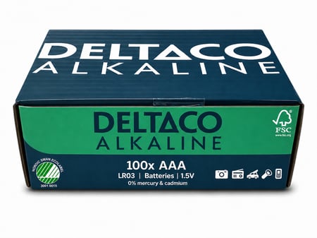 Deltaco LR03-100B bateria do użytku domowego Jednorazowa bateria AAA, LR03 Alkaliczny