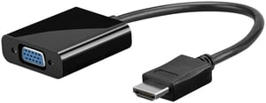 Goobay 68793 Cable Adapter, 0.1 m, VGA (D-Sub) to HDMI Type A (Standard), Black
