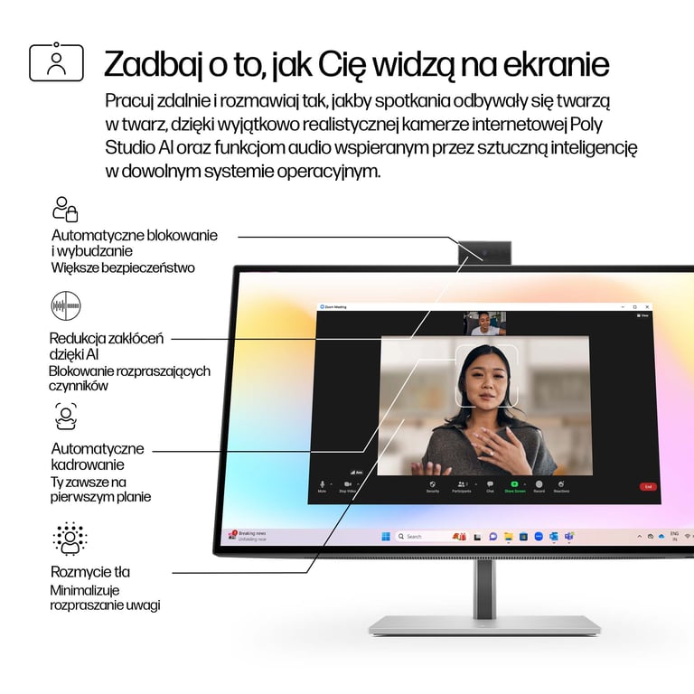 HP 27-calowy monitor konferencyjny seria 7 Pro 4K – 727pm
