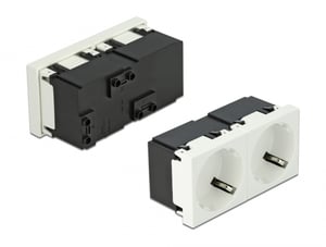 DeLOCK Easy 45 uziemione gniazdo 2-drożne zasilania z ustawieniem 45° 45 x 45 mm, 5 sztuki