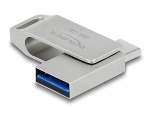 DeLOCK Pendrive USB-C + Typ-A 5 Gbps 256 GB - metalowa obudowa