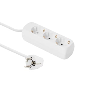 Microconnect GRU0033W 3-m-Verteiler mit 3 x Netzanschlussbuchsen, für den Innenbereich, weiß