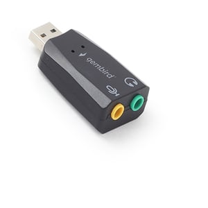 Gembird SC-USB2.0-01 adapter för 2 x 3,5 mm-kablar, svart