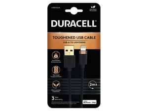 Duracell USB7022A Lightning Cable, Black