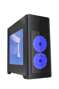 Gembird ATX-Gehäuse Fornax 1000B – blaue LED-Lüfter, USB 3.0, Midi-Tower, schwarz
