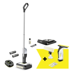 Kärcher FC 2-4 + WV 4-4 Set Electric Mop Battery-Powered Wet and Dry Bagless 28 W Black, Silver 2.5 Ah