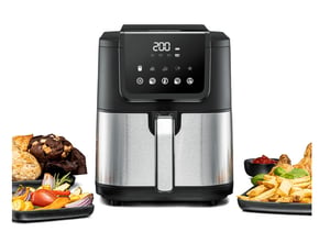 Rommelsbacher FRH 1500 fritös Enkel 5 l Fristående 1500 W Varmluftsfritös Svart, Rostfritt stål