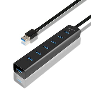 Axagon HUE-SA7BP USB 3.2 Gen 1 (3.1 Gen 1) Typ-A-Hubs und -Konzentratoren, 5000 Mbit/s, schwarz