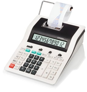 Citizen CX-123N Tischrechner mit Druckfunktion, schwarz, weiß