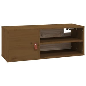 VidaXL 818392 Shelf, Pine, Brown Faux Leather