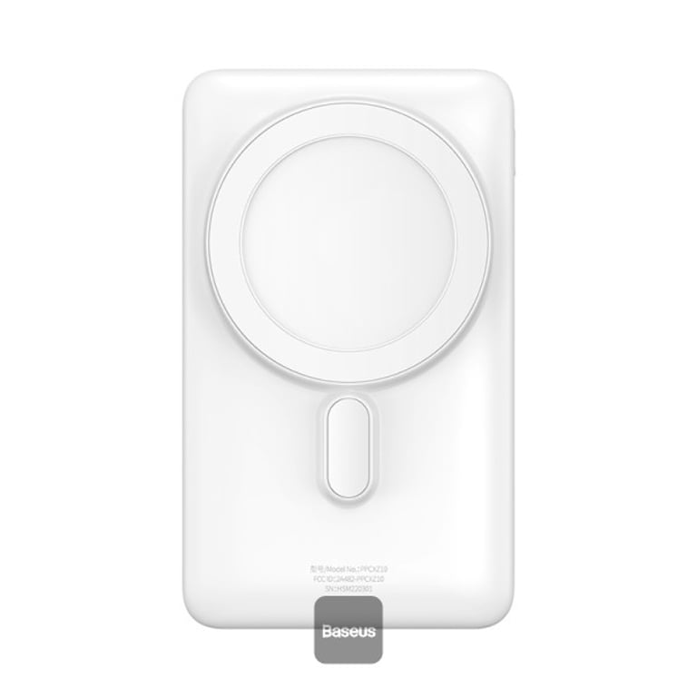 фото Зовнішній акумулятор (павербанк) Baseus Magnetic Wireless Fast Charging 20W 10000mAh White (PPCX000202)