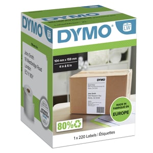 DYMO Original-LabelWriter-Etiketten für Ordner | 104 mm x 159 mm | Selbstklebend | 220 leicht ablösbare Etiketten auf einer Rolle | Für LabelWriter 5XL/4XL | Hergestellt in Europa
