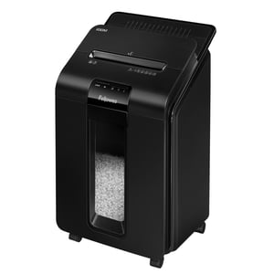 Fellowes AutoMax 100M Shredder—Cutting-style shredding, 22 cm particle size, Black