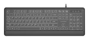 Gembird Slim trådbunden tangentbord med bakgrundsbelysning, svart, US-layout