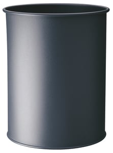 Durable Round Metal Waste Basket 15, Silver