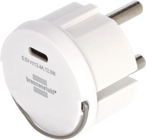 Brennenstuhl 1508110010 adapter för strömkontakter av typ F och typ C, vit