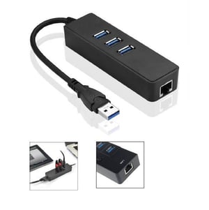 Microconnect MC-USB3.0HUBWETH USB 3.2 Gen 1 (3.1 Gen 1) Typ-A-Dockingstation, schwarz