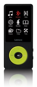 Lenco Xemio-860GN MP3-spelare 8 GB Svart, Limetta