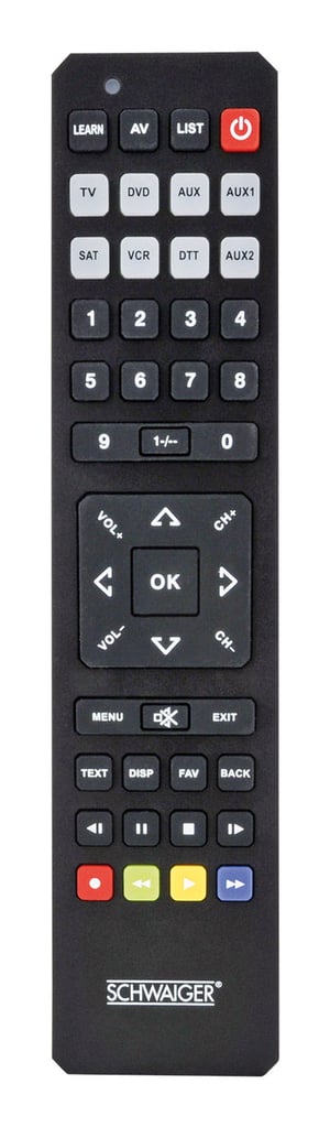 Schwaiger UFB4801 031 Infrared Remote Control for DVD/Blu-ray, SAT, TV, and VCR. Press the buttons