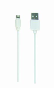 Gembird CC-USB2-AMLM-W-1M Lightning Cable, White