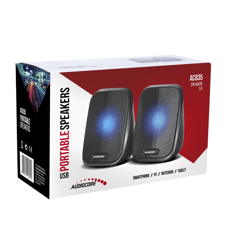 Audiocore AC835 głośnik Czarny Przewodowa 6 W
