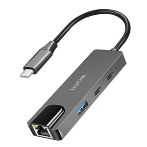 LogiLink UA0432 Wired USB 3.2 Gen 1 (3.1 Gen 1) Type-C Docking Station, Gray