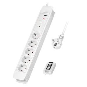 LogiLink LPS402 rozgałęziacz 1,5 m 5 x gniazdo sieciowe Wewnętrzna Biały