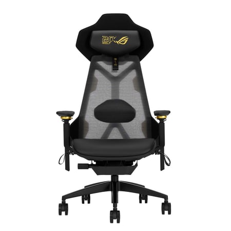 ASUS ROG Destrier Edition 20 Uniwersalny fotel dla gracza Obite siedzisko Czarny, Złoto